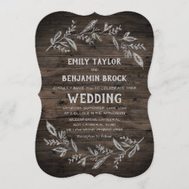 曲がった枝 |木製結婚の 招待状