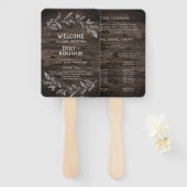 曲がった枝 |木製結婚式 プログラム ハンドファン (正面&裏面)