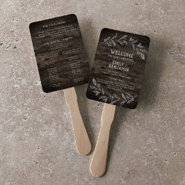 曲がった枝 |木製結婚式 プログラム ハンドファン