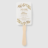 曲がった枝 |金ゴールド結婚式 プログラム ハンドファン (正面)