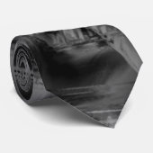 曲がった正方形、濃い灰色の「ブラシストローク」 ネクタイ (ロール)