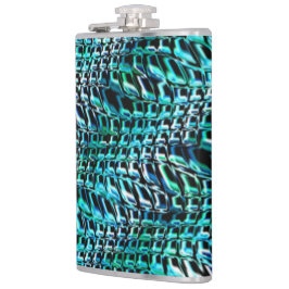 曲がった波状のラップのサックメッシュ、緑がかったシアン フラスク