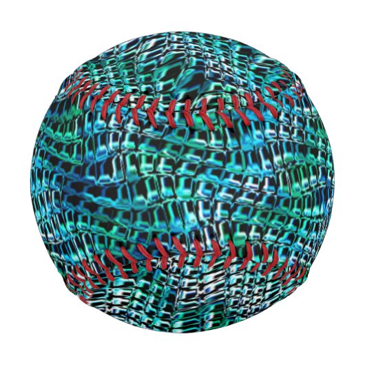 曲がった波状のラップのサックメッシュ、緑がかったシアン 野球ボール (裏面)