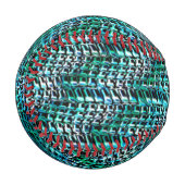 曲がった波状のラップのサックメッシュ、緑がかったシアン 野球ボール (正面左)