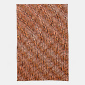 曲がった波状のラップのサックメッシュ、赤みがかったオレンジ キッチンタオル (縦)