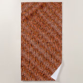 曲がった波状のラップのサックメッシュ、赤みがかったオレンジ ビーチタオル (正面)
