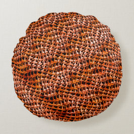 曲がった波状のラップのサックメッシュ、赤みがかったオレンジ ラウンドクッション