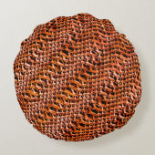 曲がった波状のラップのサックメッシュ、赤みがかったオレンジ ラウンドクッション (裏面)