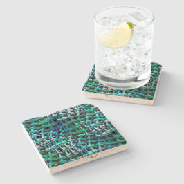 曲がった波状のラップ袋メッシュ、シアニッシュグリーン ストーンコースター