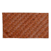 曲がった波状の珊瑚礁の網目、オレンジ色と赤 枕カバー (裏面-右)