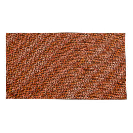 曲がった波状の珊瑚礁の網目、オレンジ色と赤 枕カバー