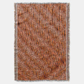 曲がった波状の珊瑚礁メッシュ、赤とオレンジ スローブランケット (正面縦)