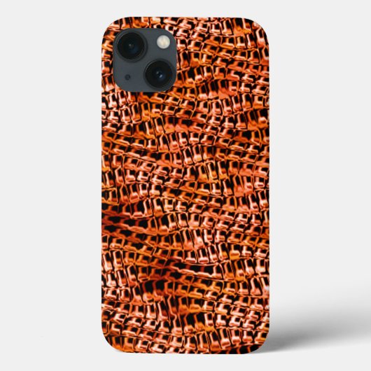 曲がった波状の珊瑚礁メッシュ、赤とオレンジ Case-Mate iPhoneケース (裏面)