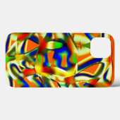 曲がった緑がかったベージュストリップのカラーパッチ Case-Mate iPhoneケース (裏面 (横))