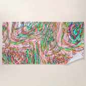 曲がった線路の嵐 ビーチタオル (正面)