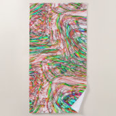 曲がった線路の嵐 ビーチタオル (正面)