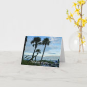 曲がった考える椰子の木 カード (黄色い花)