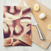 曲がった茶色がかった赤またはブルゴーニュの形状、ベージュ色 キッチンタオル (四つ折り)