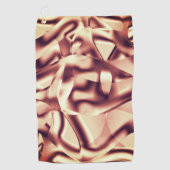 曲がった茶色がかった赤またはブルゴーニュの形状、ベージュ色 ゴルフタオル (正面)