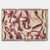 曲がった茶色がかった赤またはブルゴーニュの形状、ベージュ色 スローブランケット (正面)