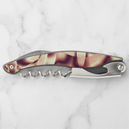 曲がった茶色がかった赤またはブルゴーニュの形状、ベージュ色 ソムリエナイフ