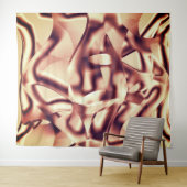 曲がった茶色がかった赤またはブルゴーニュの形状、ベージュ色 タペストリー (インサイチュ(横))