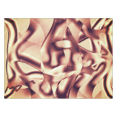 曲がった茶色がかった赤またはブルゴーニュの形状、ベージュ色 テーブルクロス (正面(横))