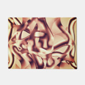 曲がった茶色がかった赤またはブルゴーニュの形状、ベージュ色 ドアマット (正面)