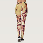 曲がった茶色がかった赤またはブルゴーニュの形状、ベージュ色 レギンス (裏面)