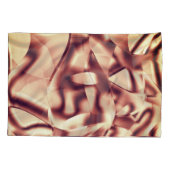 曲がった茶色がかった赤またはブルゴーニュの形状、ベージュ色 枕カバー (裏面-左)