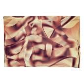 曲がった茶色がかった赤またはブルゴーニュの形状、ベージュ色 枕カバー (正面左)