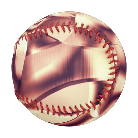 曲がった茶色がかった赤またはブルゴーニュの形状、ベージュ色 野球ボール (裏面左)