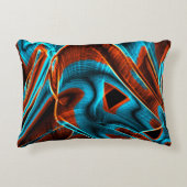 曲がった青と赤の溝が燃えている アクセントクッション (正面)