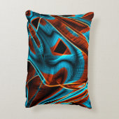 曲がった青と赤の溝が燃えている アクセントクッション (裏面(縦))