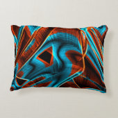 曲がった青と赤の溝が燃えている アクセントクッション (裏面)