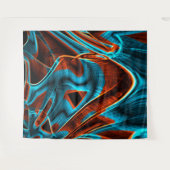 曲がった青と赤の溝が燃えている タペストリー (正面(横))