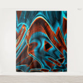 曲がった青と赤の溝が燃えている タペストリー (正面)