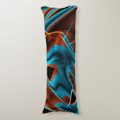 曲がった青と赤の溝が燃えている ボディピロー (正面縦)