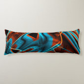 曲がった青と赤の溝が燃えている ボディピロー (正面)