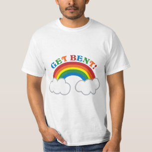 曲がっている得て下さい! かわいい虹を使って Tシャツ