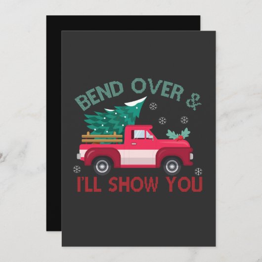 曲がってクリスマスツリーをおもしろい見せよう 招待状 (正面/裏面)