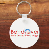 曲がってバラク・オバマ・チェンジ キーホルダー (正面)