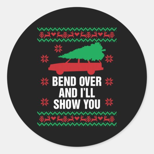 曲がってi&# 9；あなたを示すクリスマスカップルm ラウンドシール (正面)