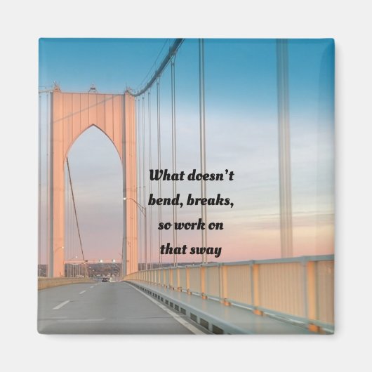 曲がらないものブレイクかわいい引用文マグネット マグネット (正面)