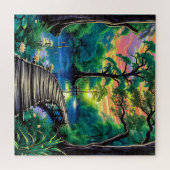 曲がりくねった木製のボードウォーク ジグソーパズル (横)