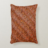 曲がりくねった波状のサンゴのジュートのメッシュ、赤とオレンジ アクセントクッション (正面(垂直))