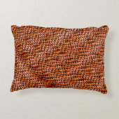 曲がりくねった波状のサンゴのジュートのメッシュ、赤とオレンジ アクセントクッション (裏面)