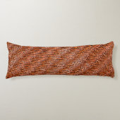 曲がりくねった波状のサンゴのジュートのメッシュ、赤とオレンジ ボディピロー (正面)