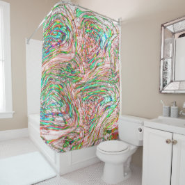 曲がりくねった線路の嵐 シャワーカーテン