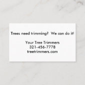 曲がりくねった裸の木のてっぺん 名刺 (裏面)